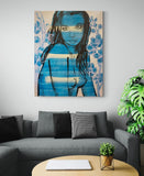 DAVID BROMLEY "Rosie" Polymer & Silver Leaf Painting on Canvas 150cm x 120cm1