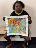 JANICE STANLEY PITJANTJARA "Pantu" Original,  Acrylic on Canvas 38.5cm x 39.5cm3