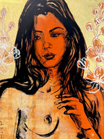 DAVID BROMLEY "Gabriella" Original, Polymer & Gold Leaf on Canvas 150cm x 120cm