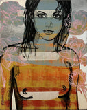 DAVID BROMLEY "Belinda" Original, Polymer & Silver Leaf on Canvas 150cm x 120cm