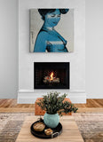 DAVID BROMLEY Nude "Charlotte" Polymer and Silver Leaf on Canvas 91cm x 91cm3