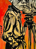 DAVID BROMLEY "The Director" Original Polymer Painting on Canvas 75cm x 50cm2