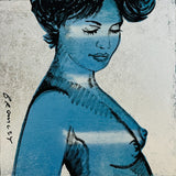 DAVID BROMLEY Nude "Charlotte" Polymer and Silver Leaf on Canvas 91cm x 91cm0