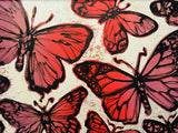 DAVID BROMLEY "Butterflies" Polymer & Silver Leaf Painting on Canvas 60cm x 90cm1