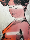DAVID BROMLEY Nude "Charlotte" Polymer & Silver Leaf on Canvas 120cm x 90cm0