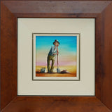 MAX MANNIX "The Council Worker" Original Oil on Canvas Painting 14cm x 14cm1