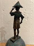 DAVID BROMLEY "Pirate Play" Signed, Cast Bronze Maquette Sculpture and Base2