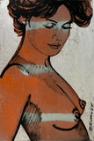 DAVID BROMLEY Nude "Charlotte" Polymer and Silver Leaf on Canvas 90cm x 60cm