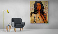 DAVID BROMLEY "Gabriella" Original, Polymer & Gold Leaf on Canvas 150cm x 120cm