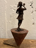 DAVID BROMLEY "Bubble Girl" Signed, Cast Bronze Maquette Sculpture and Base