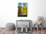 DAVID BROMLEY "Over The Fence" Original Polymer Painting on Canvas 90cm x 60cm3