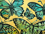 DAVID BROMLEY "Butterflies" Polymer & Gold Leaf Painting on Canvas 60cm x 90cm1