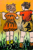 DAVID BROMLEY "Over The Fence" Original Polymer Painting on Canvas 90cm x 60cm0