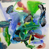 GRAHAM KUO "Green Lights" Original, Mixed Media on Canvas Painting 152cm x 152cm0