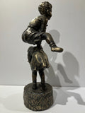 DAVID BROMLEY "Leapfrog (Boy)" Hand Signed, Cast Bronze Sculpture on Base