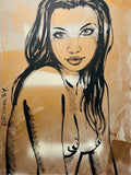 DAVID BROMLEY Nude "Katie Mac" Polymer on Canvas Painting 120cm x 90cm0