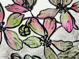 DAVID BROMLEY "Magnolias" Polymer & Silver Leaf Painting on Canvas 60cm x 90cm2