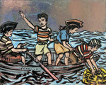 DAVID BROMLEY Children Series "Maiden Voyage" Polymer on Canvas 120cm x 150cm