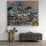 DAVID BROMLEY Children Series "Maiden Voyage" Polymer on Canvas 120cm x 150cm