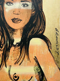 DAVID BROMLEY Nude "Mallory" Polymer and Gold Leaf on Canvas 101cm x 76cm2