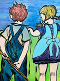 DAVID BROMLEY "Over The Fence" Original Polymer Painting on Canvas 90cm x 60cm1
