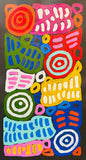 DORA MBITJANA "Awelye & Bush Melon" Signed Acrylic on Canvas 44cm x 23cm0