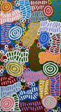 DORA MBITJANA "Awelye & Bush Melon" Signed Acrylic on Canvas 113cm x 62.5cm0