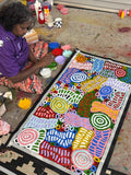 DORA MBITJANA "Awelye & Bush Melon" Signed Acrylic on Canvas 113cm x 62.5cm3