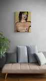 DAVID BROMLEY Nude "Belinda" Polymer and Gold Leaf on Canvas 71cm x 56cm