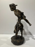 DAVID BROMLEY "Leapfrog (Girl)" Hand Signed, Cast Bronze Sculpture on Base