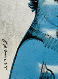 DAVID BROMLEY Nude "Charlotte" Polymer and Silver Leaf on Canvas 91cm x 91cm2
