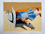 CHARLES BLACKMAN "Fallen Schoolgirl" Signed, Silkscreen Print 60.5cm x 80cm0