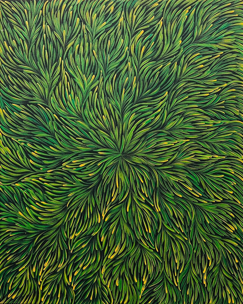 PATRICIA KAMARA "Bush Medicine Leaves" Signed Acrylic on Canvas 90cm x 72cm