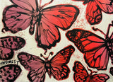 DAVID BROMLEY "Butterflies" Polymer & Silver Leaf Painting on Canvas 60cm x 90cm2
