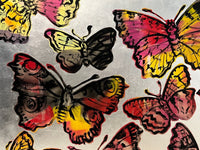 DAVID BROMLEY "Butterflies" Polymer & Silver Leaf on Canvas 150cm x 180cm