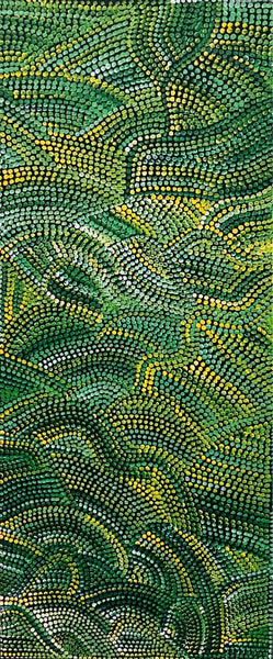 JOYCE PITJARA "Bush Yam Seed" Original Signed Acrylic on Canvas 95cm x 40cm