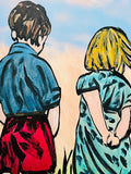 DAVID BROMLEY "Friends" Original Polymer Painting on Canvas 90cm x 60cm1