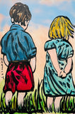DAVID BROMLEY "Friends" Original Polymer Painting on Canvas 90cm x 60cm0