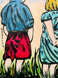 DAVID BROMLEY "Friends" Original Polymer Painting on Canvas 90cm x 60cm2