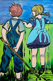 DAVID BROMLEY "Over The Fence" Original Polymer Painting on Canvas 90cm x 60cm0