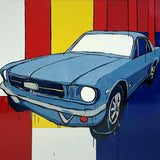 JASPER KNIGHT "1965 Ford Mustang" Enamel on Mixed Panels Painting 150cm x 150cm0