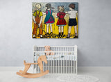 DAVID BROMLEY Children Series "Over The Fence" Polymer on Canvas 114cm x 146cm3