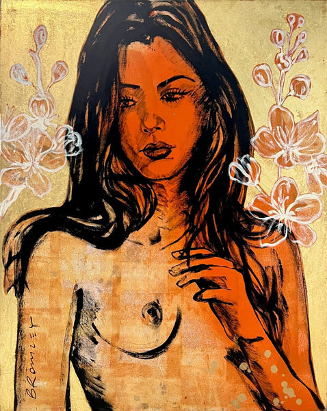 DAVID BROMLEY "Gabriella" Original, Polymer & Gold Leaf on Canvas 150cm x 120cm