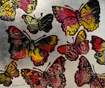 DAVID BROMLEY "Butterflies" Polymer & Silver Leaf on Canvas 150cm x 180cm