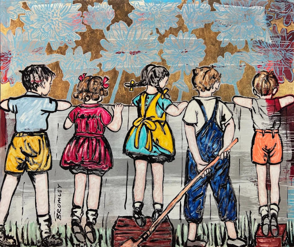 DAVID BROMLEY "Over The Fence" Signed, Large Limited Edition Print 74.5cm x 90cm0