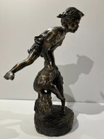 DAVID BROMLEY "Leapfrog (Girl)" Hand Signed, Cast Bronze Sculpture on Base