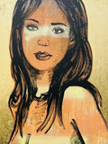 DAVID BROMLEY Nude "Mallory" Polymer and Gold Leaf on Canvas 101cm x 76cm1