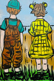 DAVID BROMLEY "Over The Fence" Original Polymer Painting on Canvas 90cm x 60cm0