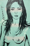 DAVID BROMLEY Nude "Mallory" Original Polymer Painting on Canvas 90cm x 60cm0
