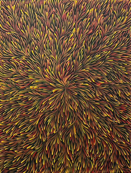 PATRICIA KAMARA "Bush Medicine Leaves" Signed Acrylic on Canvas 95cm x 73cm